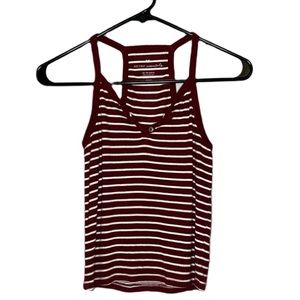American Eagle maroon striped racer back
